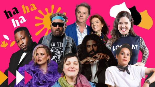 Collage of comedians