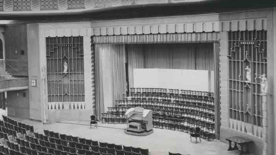 Brighton Dome Concert Hall 1935 after refurbishment with a new, built in Concert Organ
