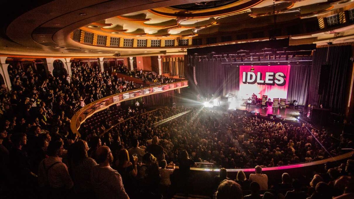 The Idles performing at Brighton Dome Concert hall to a full audience