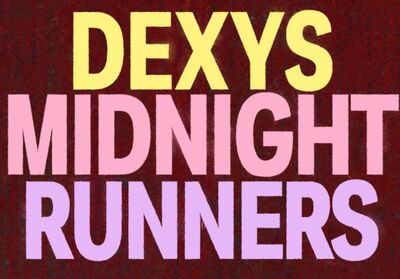 Dexys Midnight Runners Logo in yellow, pink and purple