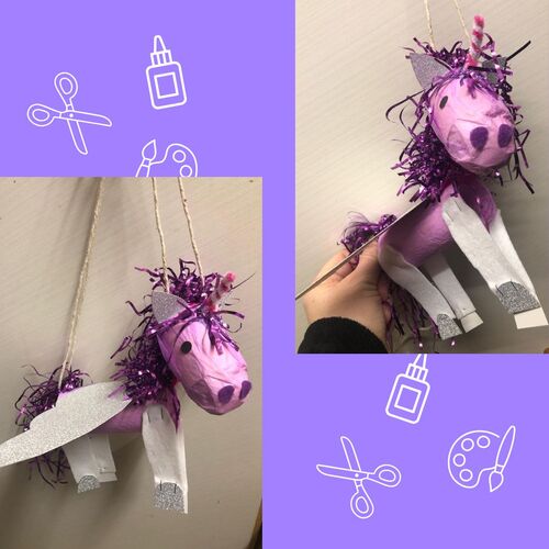 Two images of paper maché 