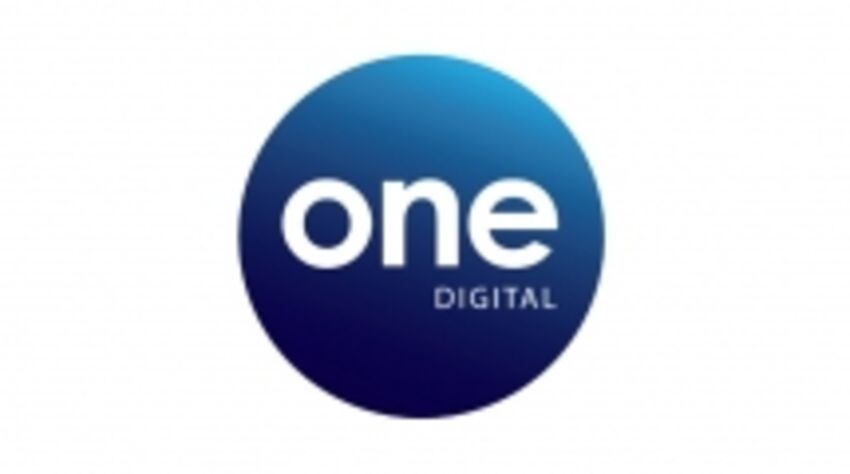 logo in blue circle reading one digital
