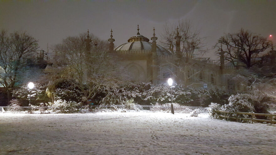 Brighton Dome in the snow