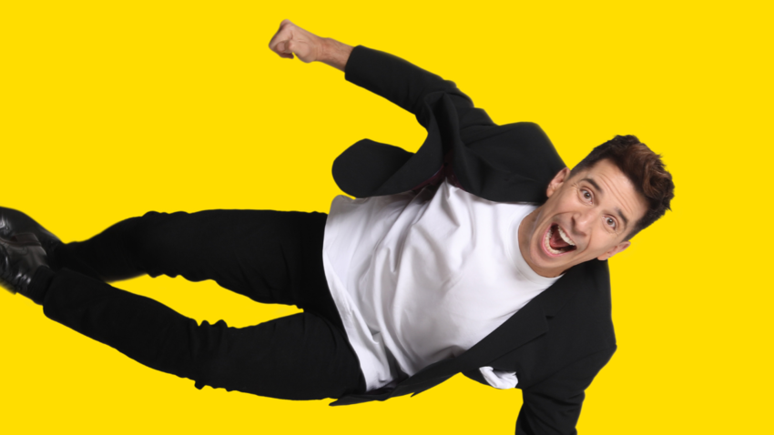 Russell Kane bursting into frame