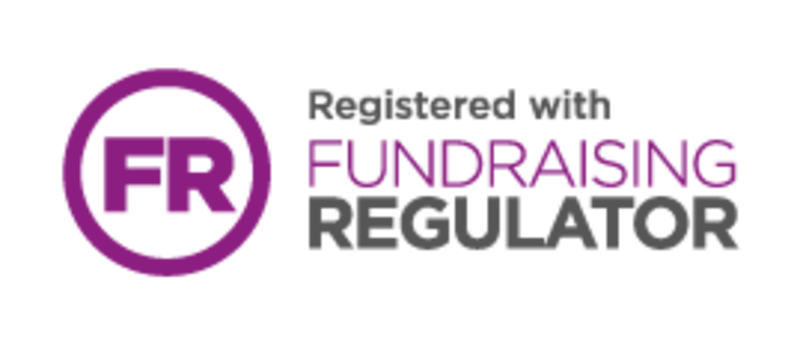 Logo. Text reads Registered with Fundraising Regulator