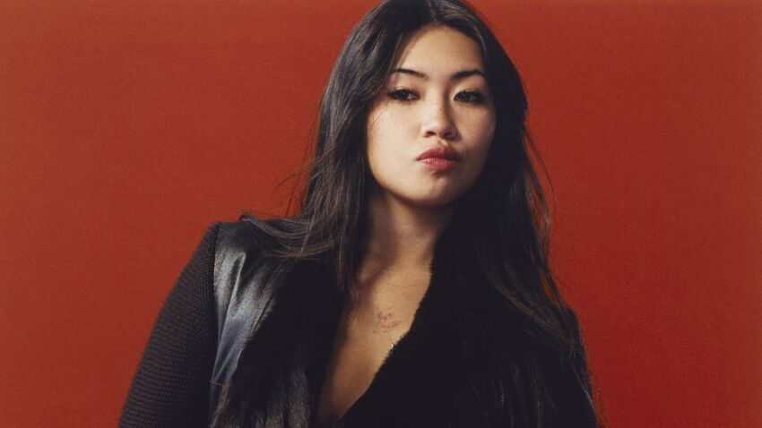 Beebadoobee pouting at the camera