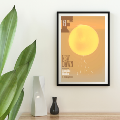 Yellow poster on a wall