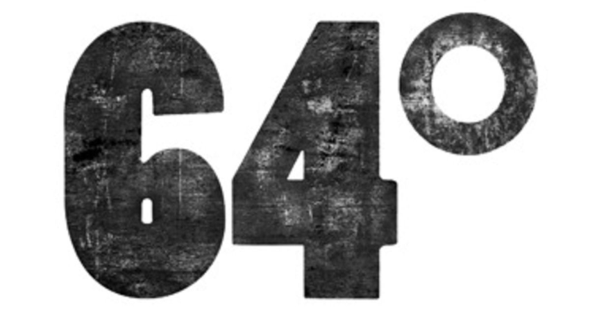 Distressed black number: 64 O 