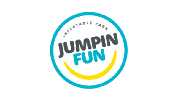 Round logo reading Jumpin Fun Inflatable Park