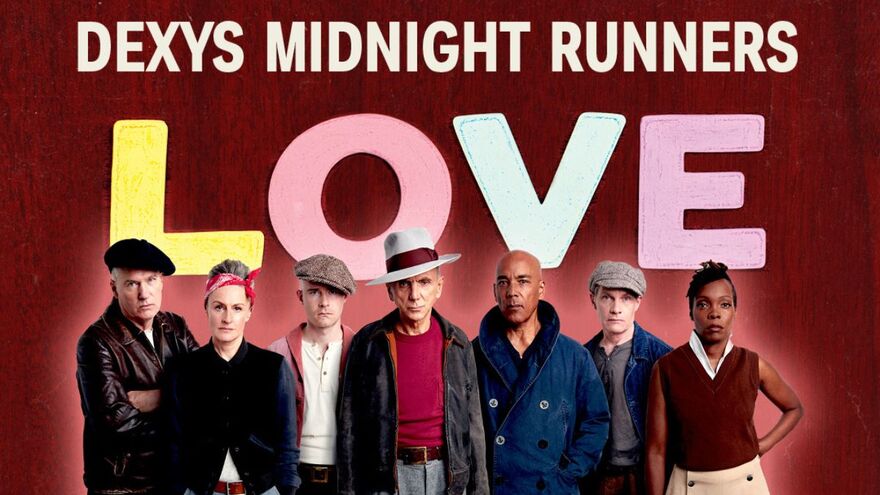 Members of Dexys Midnight Runners with their album name 'LOVE'
